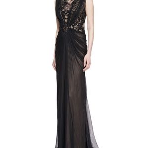 Tadashi black and nude gown size 12